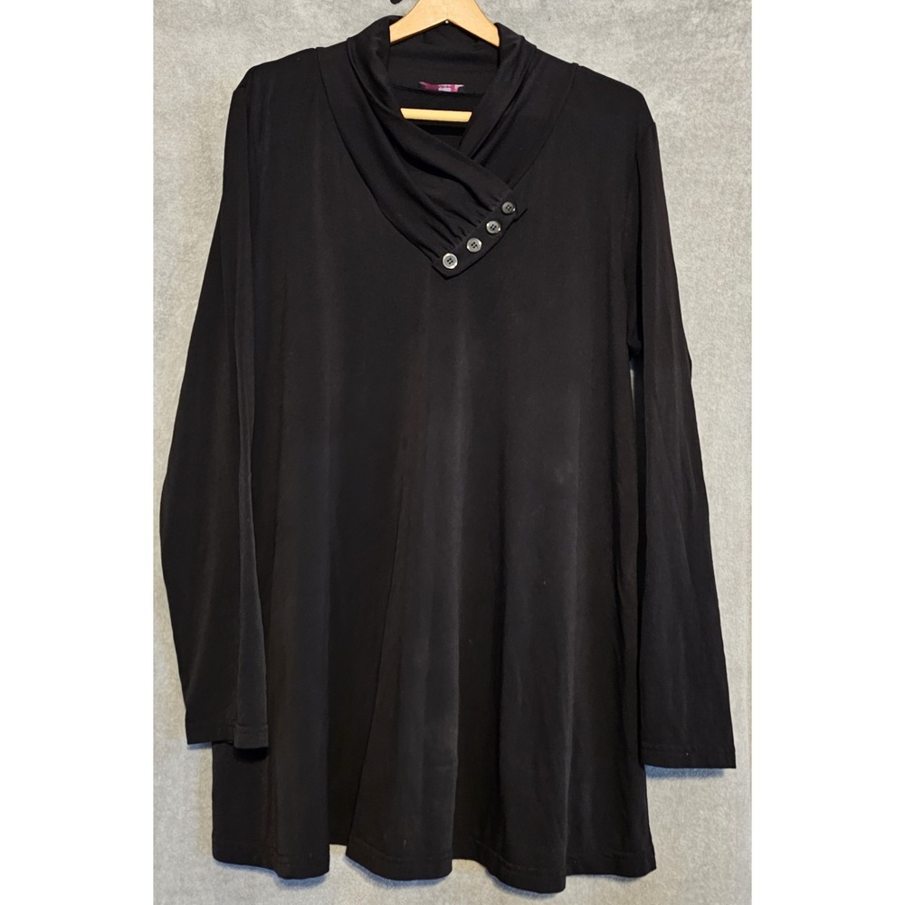 Azalea Women's Black Firmiana Blouse 3X